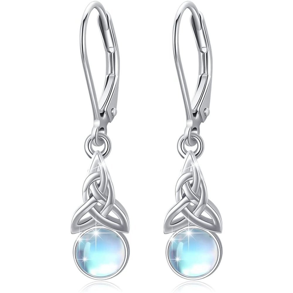 Sterling Silver Trinity Moonstone Earing